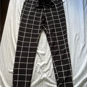 Black and White Grid Pattern Pants